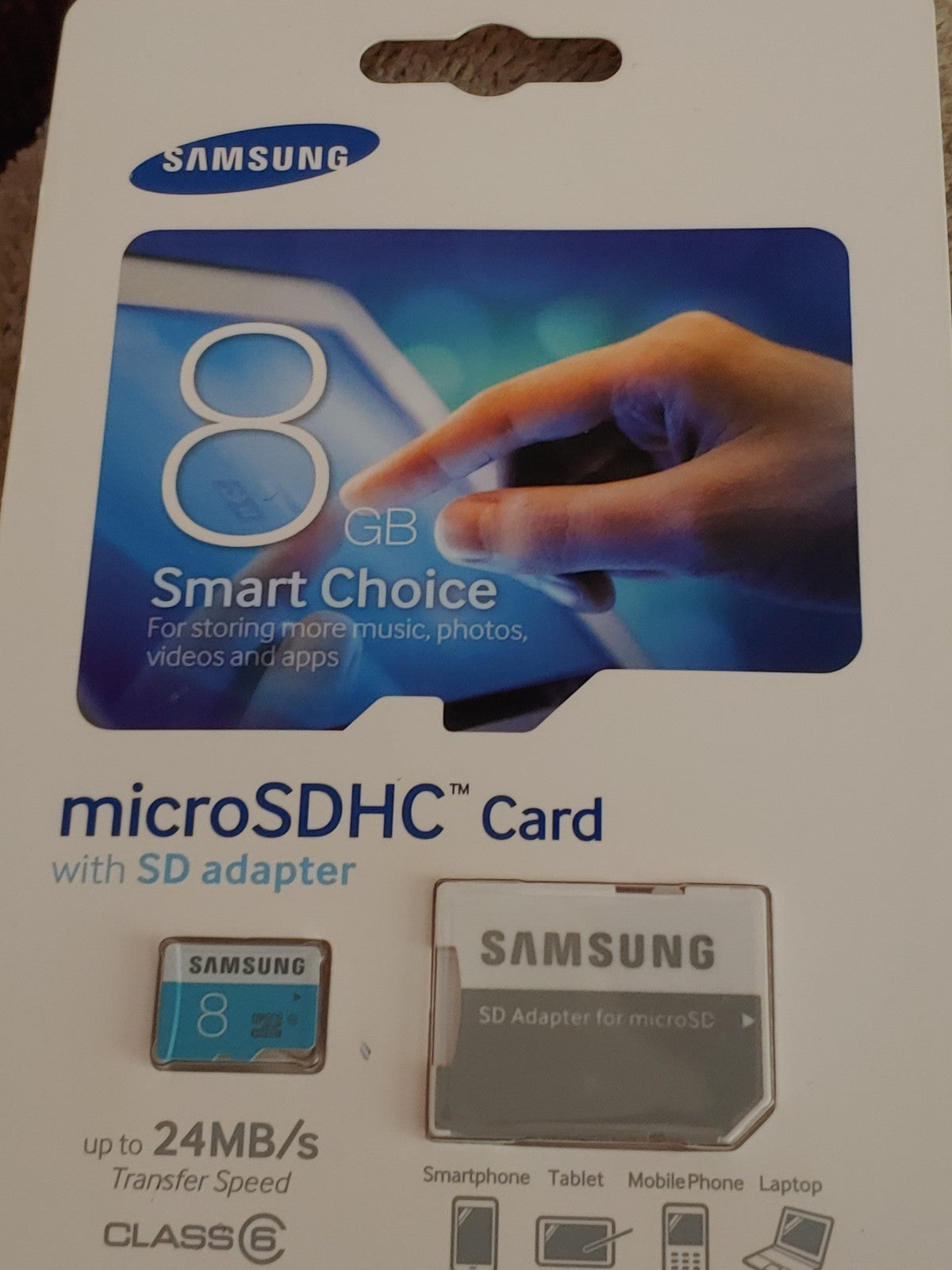 NEW! Sealed Samsung MicroSdhc Card 8 GB Smart Choice