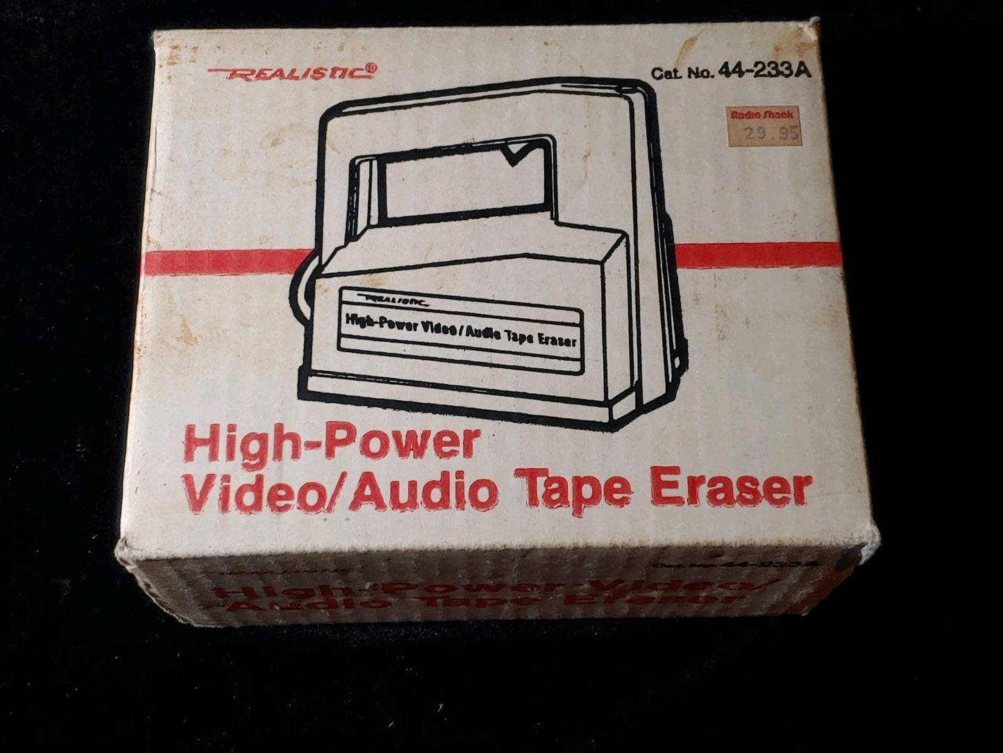 Vtg Realistic Radio Shack 44-233A High Power Bulk Tape Eraser W/Box