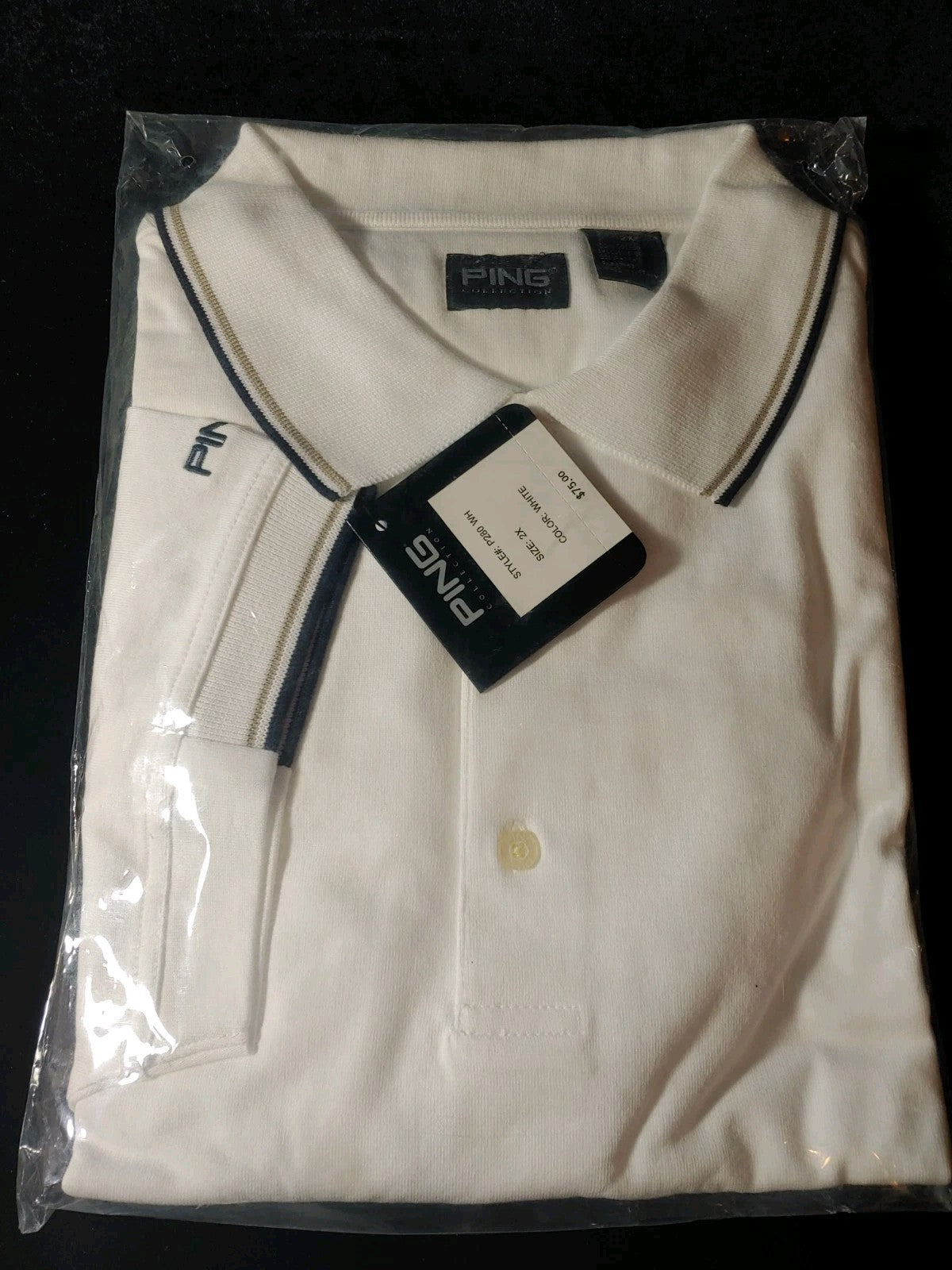 New Sealed PING Golf Polo White 2X Style# P280