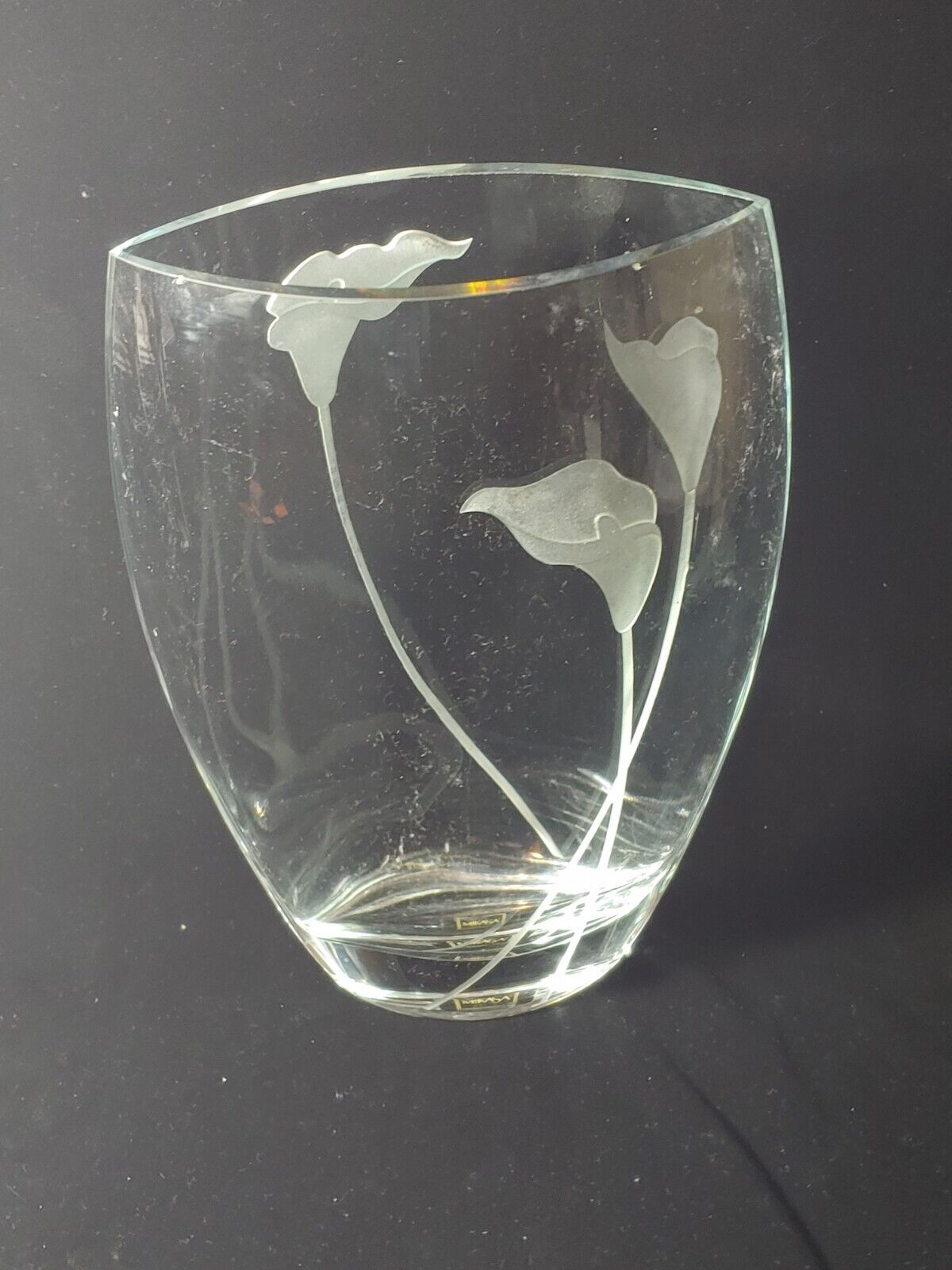 RARE! Vintage Calla Lily by MIKASA 12" Elipse Vase Pattern Made In Poland