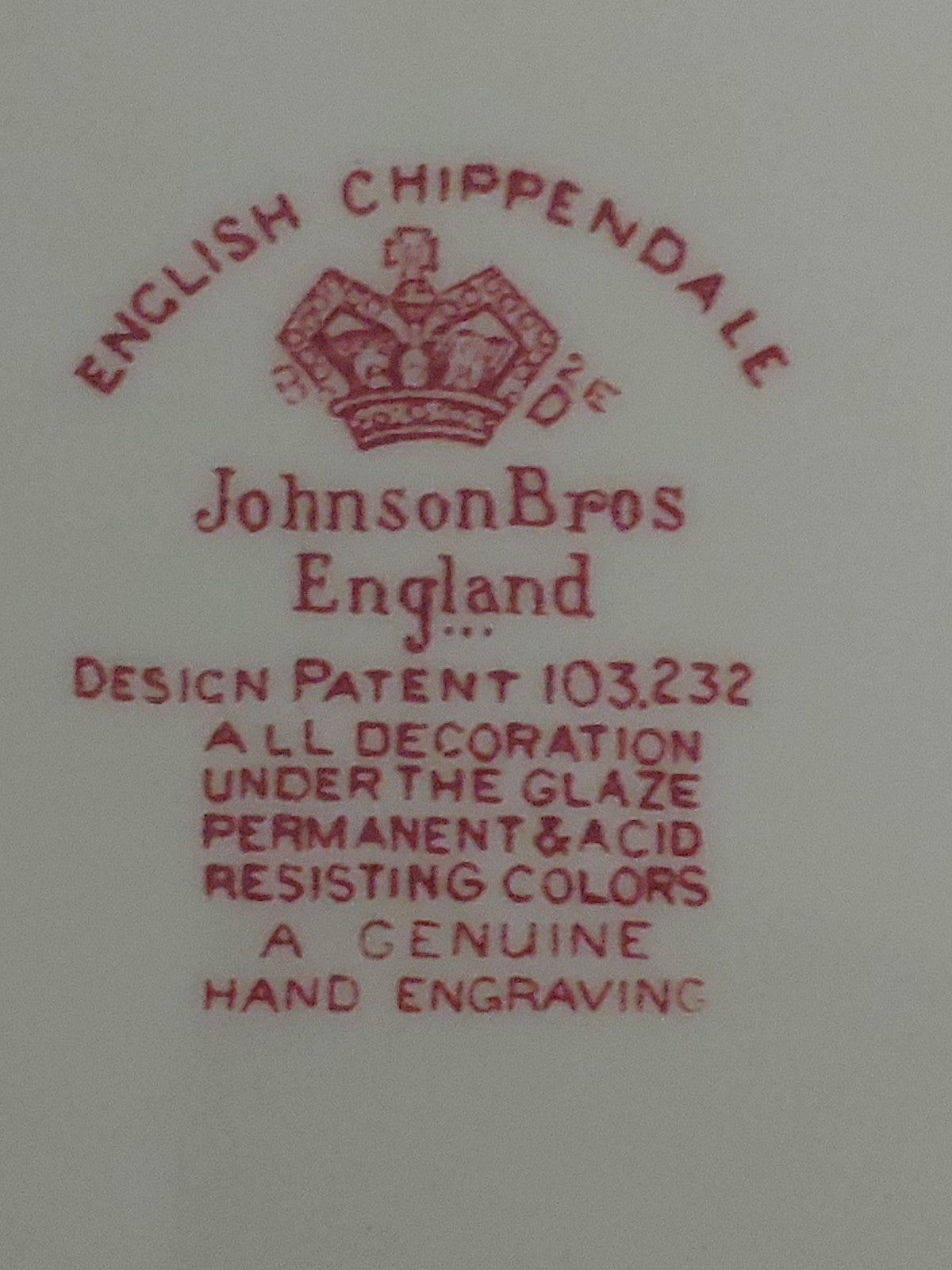 Johnson Brothers English Chippendale 12" Dinner Plate