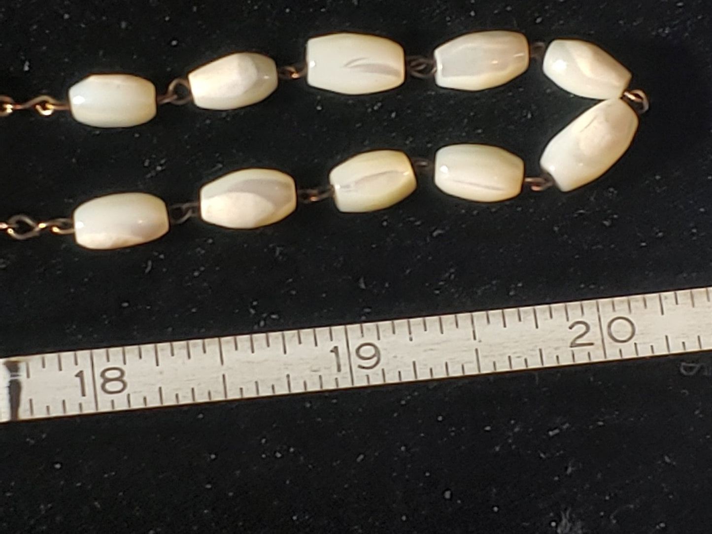 Vintage Italian Catholic Rosary White Beads Crucifix Stamped Jerusalem