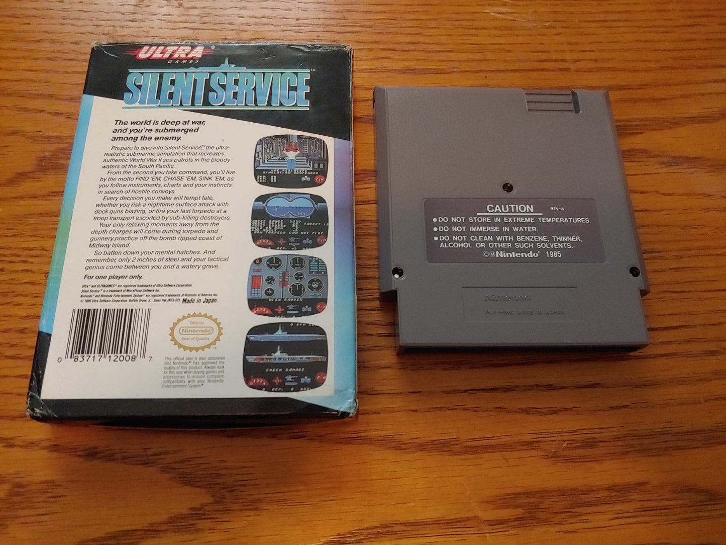 Silent Service NES 1985 Video Game Cartridge w/Original Box Great Condition