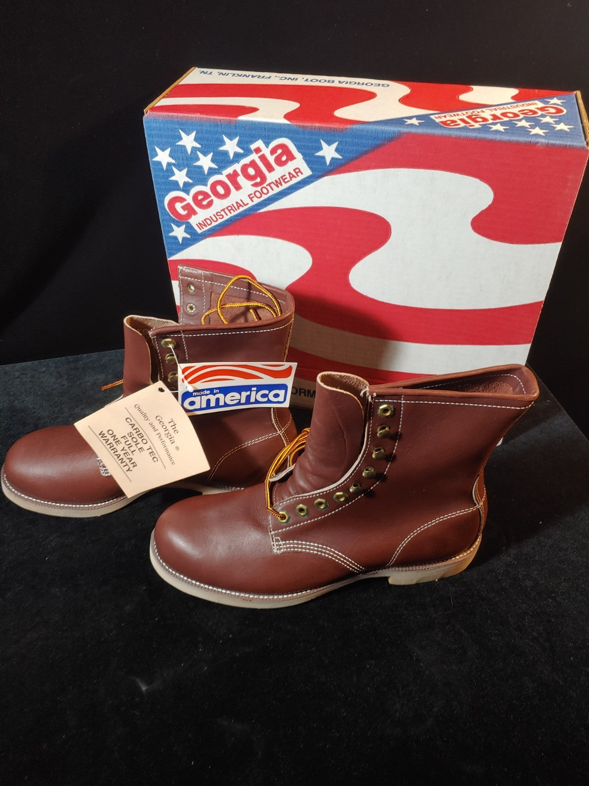 NEW! Georgia Industrial Boot CarboTec Water Resistant Leather Work Boot Size 10R