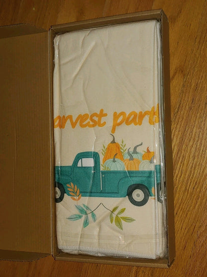 REDUCED! Wironlst Fall Halloween Kitchen Hand Dish Towels Varity 4 PCS, 18x25"