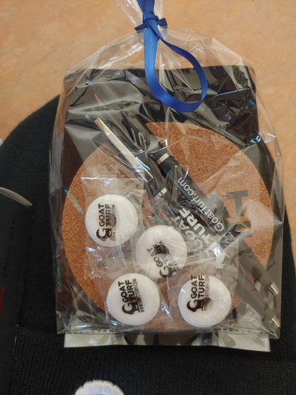 Goat Turf Promo Pack 3 Logo Titleist PRO V1x Balls, Hat, Beanie, Koozie+
