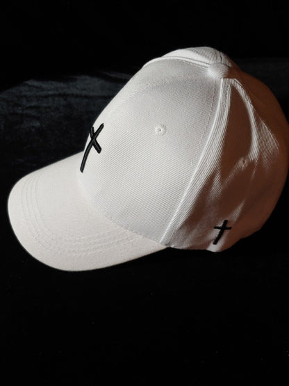 New Christian Cross Jesus Embroidery Black Cap Hat White Sealed