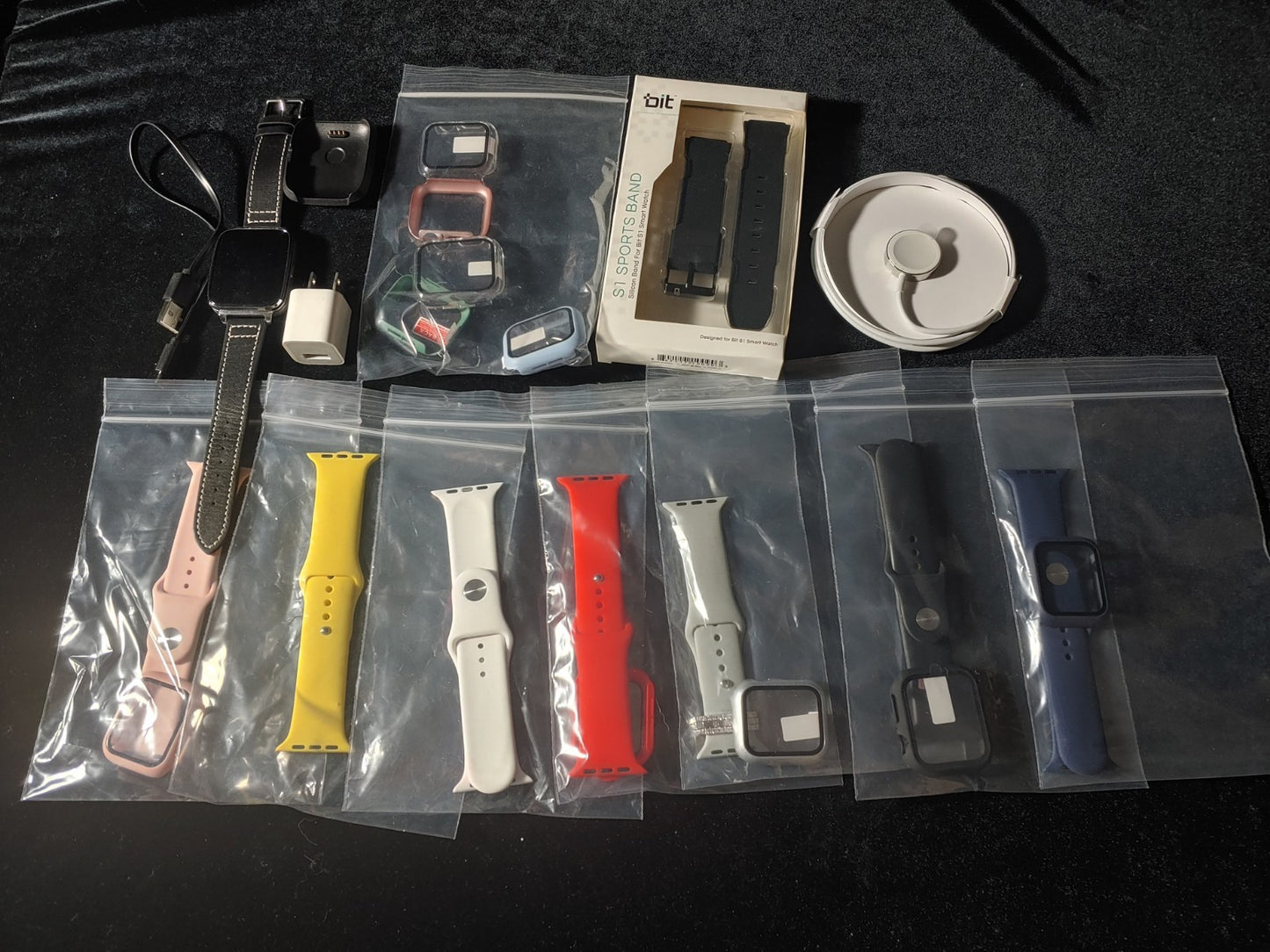 Beantech S1 Bit Watch lot with Extra Sport Bands Chargers Various Colors