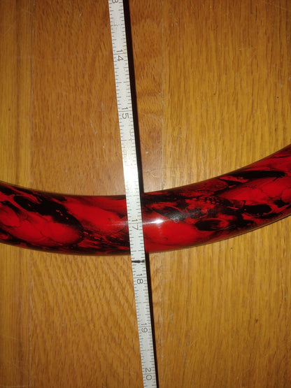17.5" Red Skull Wood Steering Wheel Chrome Spokes Fits Kenworth Peterbilt Truck