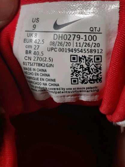 Nike Air VaporMax Plus SZ 9 White University Red 2020 DH0279-100