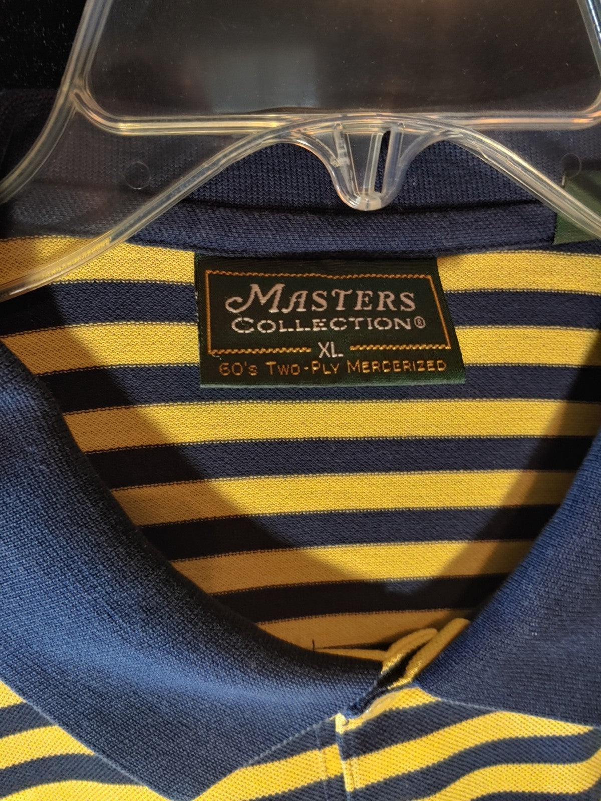 Augusta Masters Collection Yellow/Blue Striped XL Short Sleeve Polo Peter Millar
