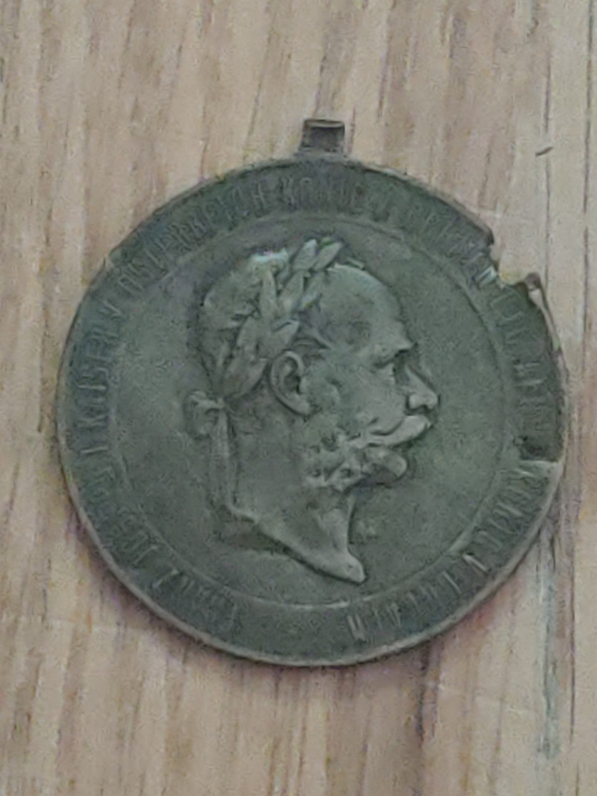1873 AUSTRIA KING FRANZ JOSEPH I Antique OLD Austrian Necklace Medal Coin