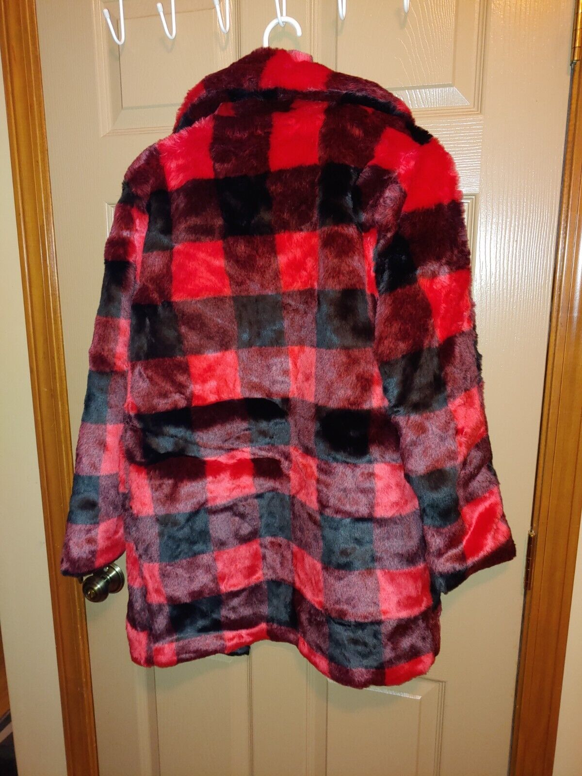 NEW! Angie Buffalo Plaid Fleece Jacket Women's Large Very Warm.