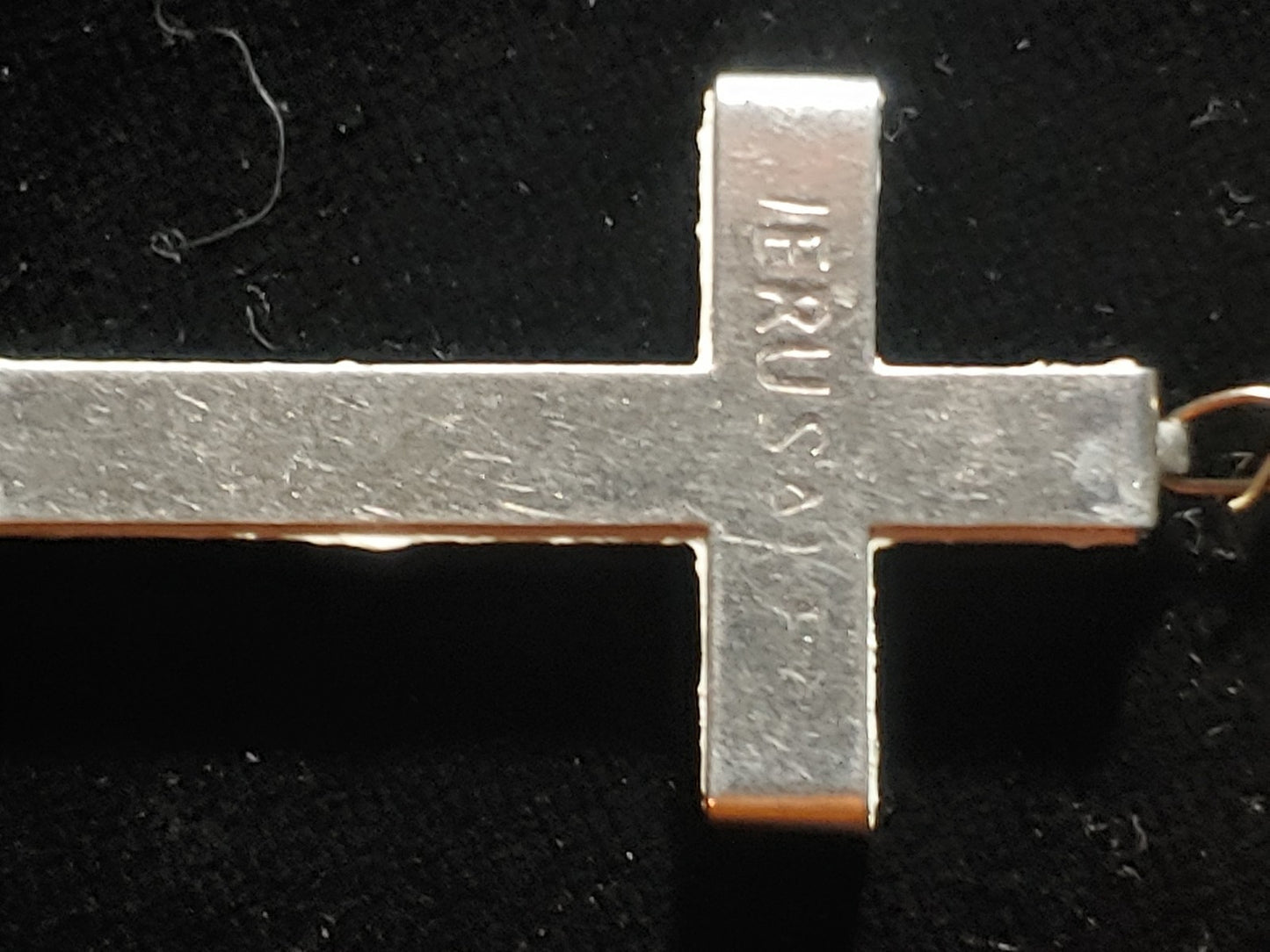 Vintage Italian Catholic Rosary White Beads Crucifix Stamped Jerusalem