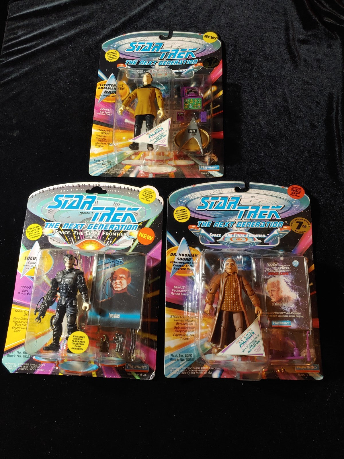 Star Trek The Next Generation Playmates Action Figures Noonian Soong, Data, Borg
