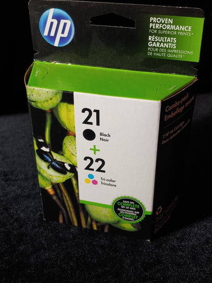 NEW!Genuine HP 21 HP 22 Ink 2Pk Exp 6/22