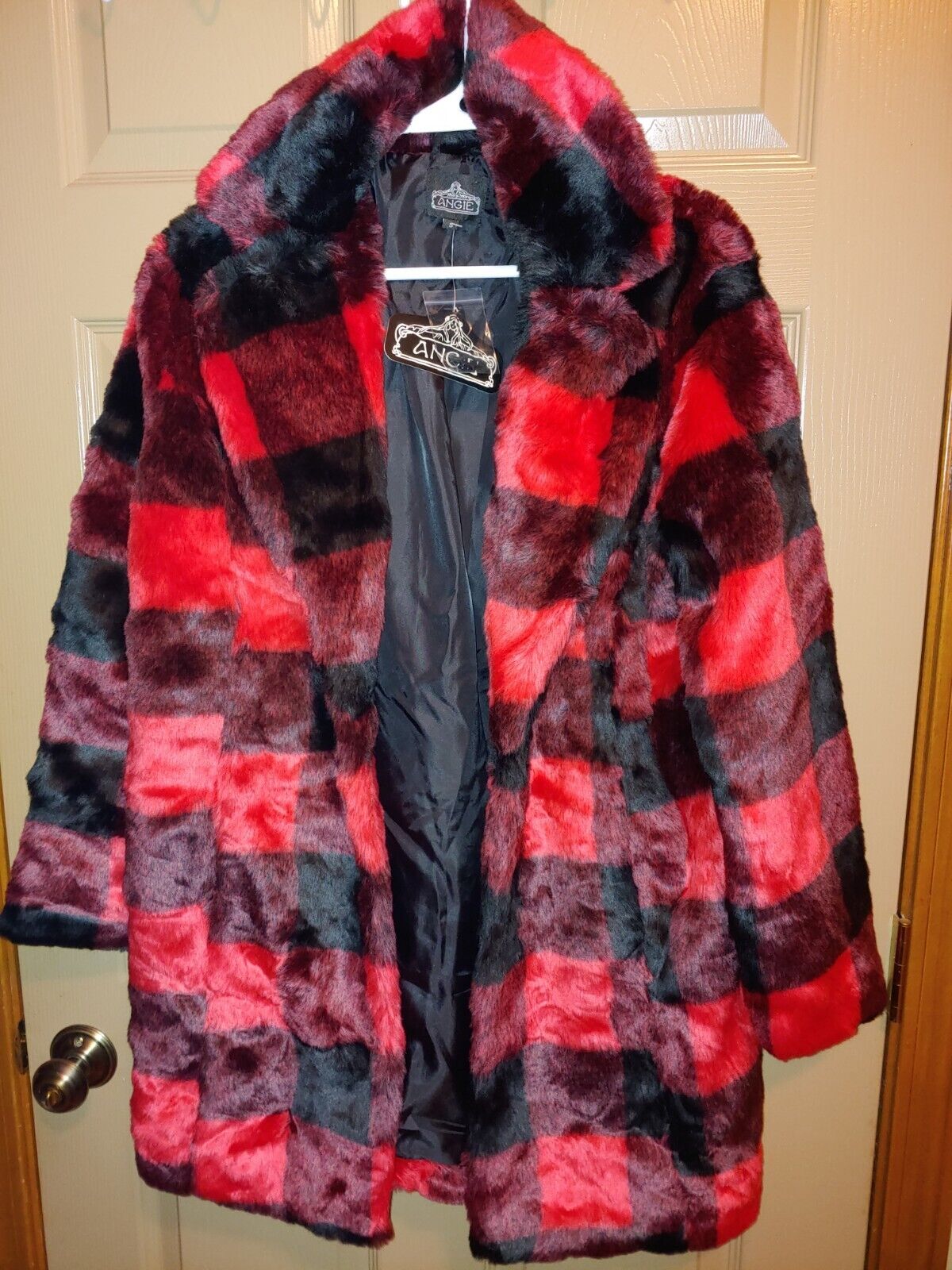 NEW! Angie Buffalo Plaid Fleece Jacket Women's XL Very Warm.