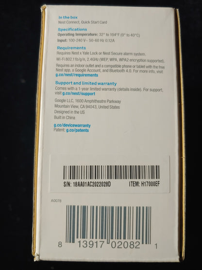 New! Nest Connect Range Extender for Nest Secure System H17000EF