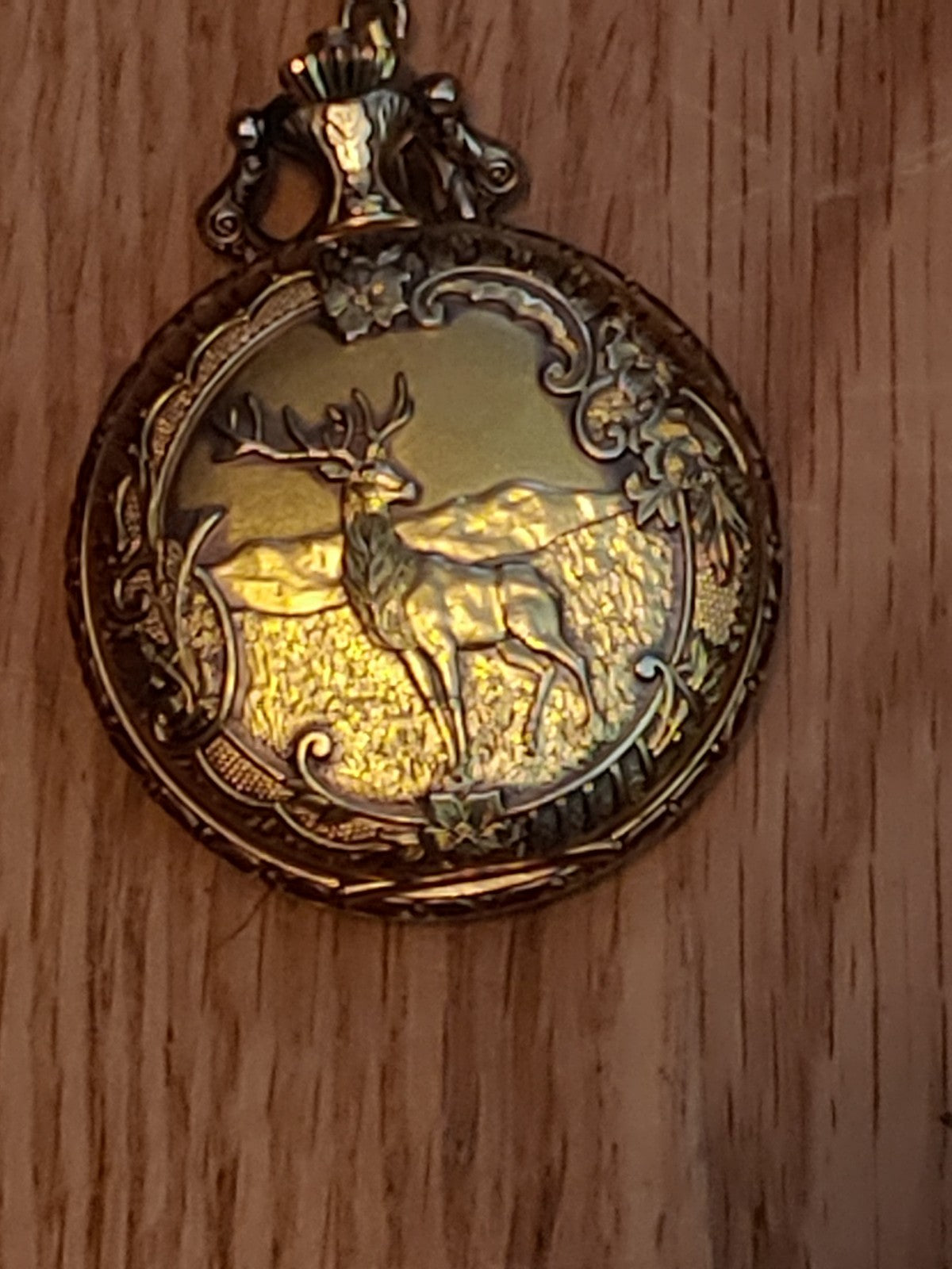 Majestime 17 Jewel Shock Resistant Swiss Made Pocket Watch Chain Great Condition