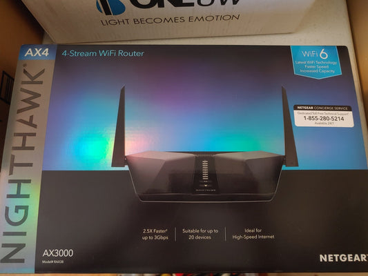 REDUCED! Netgear Nighthawk AX4 4-Stream AX3000 Wi-Fi 6 Router