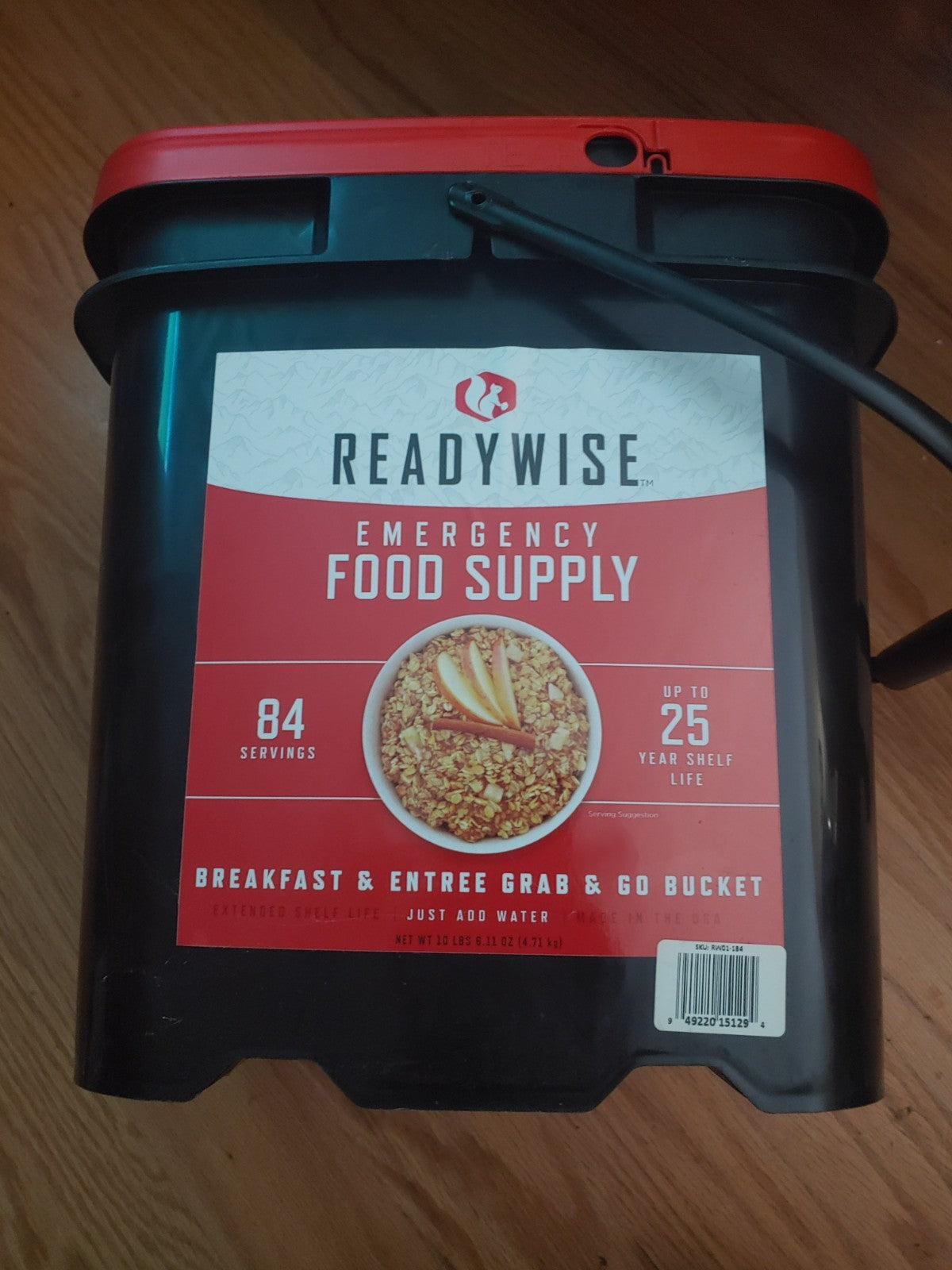 READYWISE Emergency Food Supply, Breakfast Grab & Go Bucket 25 Year Shelf Life