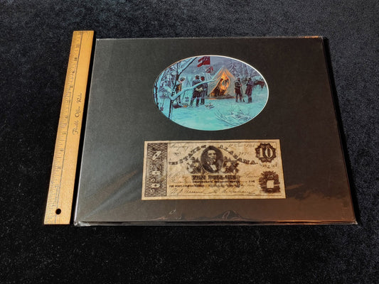 Civil War Color Photo Currency Reproduction 14x11 Matted Sealed