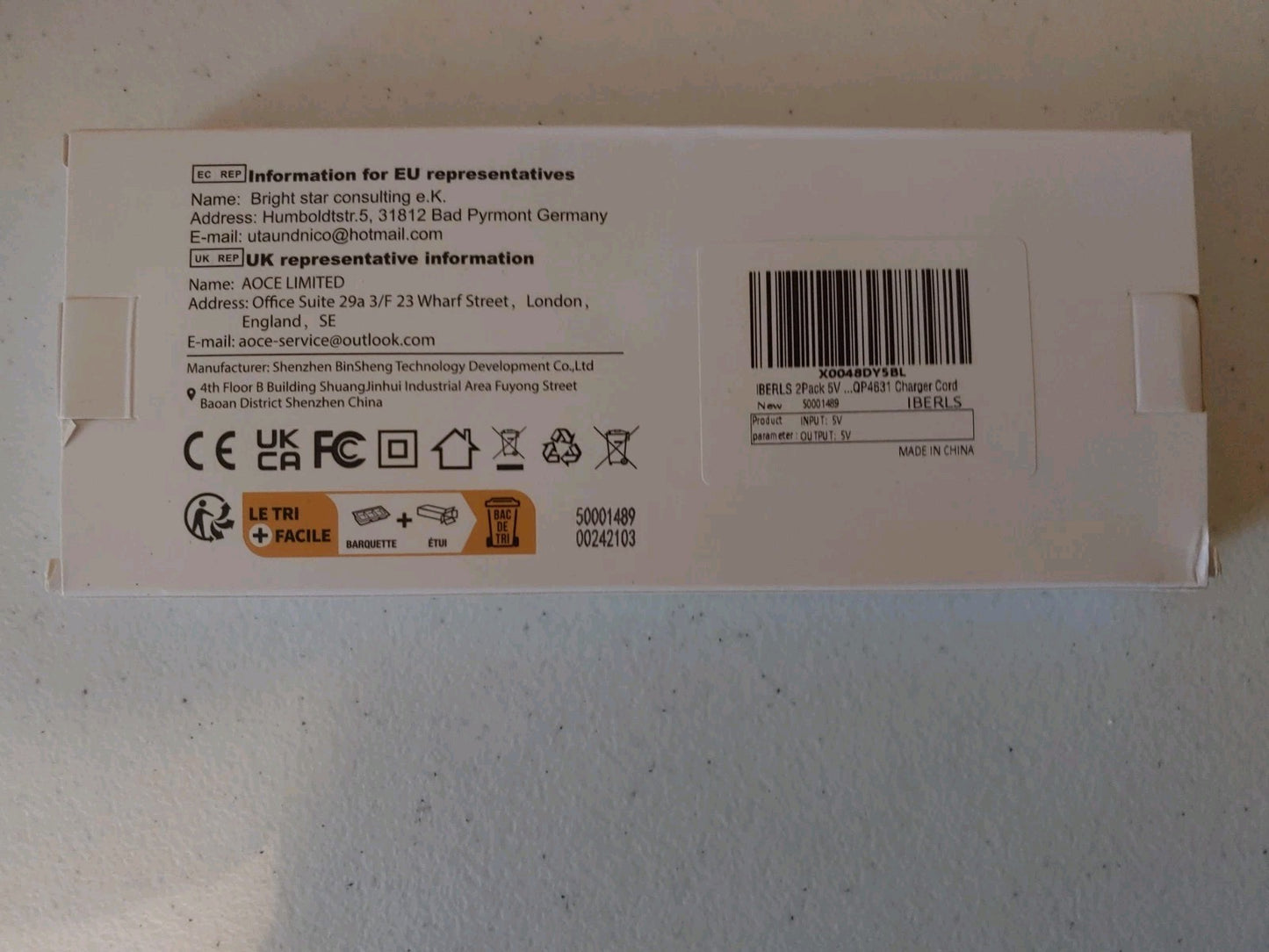 REDUCED! New! Philips Norelco 5V USB cables for OneBlade Razor QP4631... 2pk