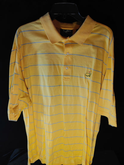 Augusta Amen Corner Yellow/Blue Striped XL Short Sleeve Polo Peter Millar