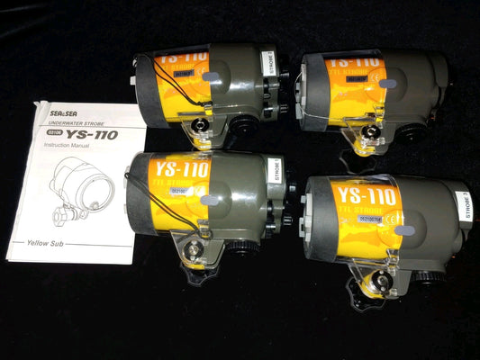 REDUCED! 4 SEA & SEA YS-110 Underwater Strobe Lights Photography Very Little Use