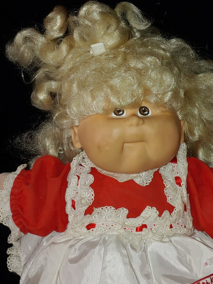 1987 RARE Xavier Roberts Talking Cabbage Patch Kids Blonde Wavy Hair Brown Eyes