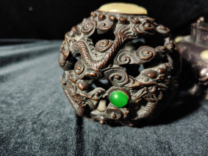 RARE! Vintage Chinese Jeweled Sensor Incense Burner