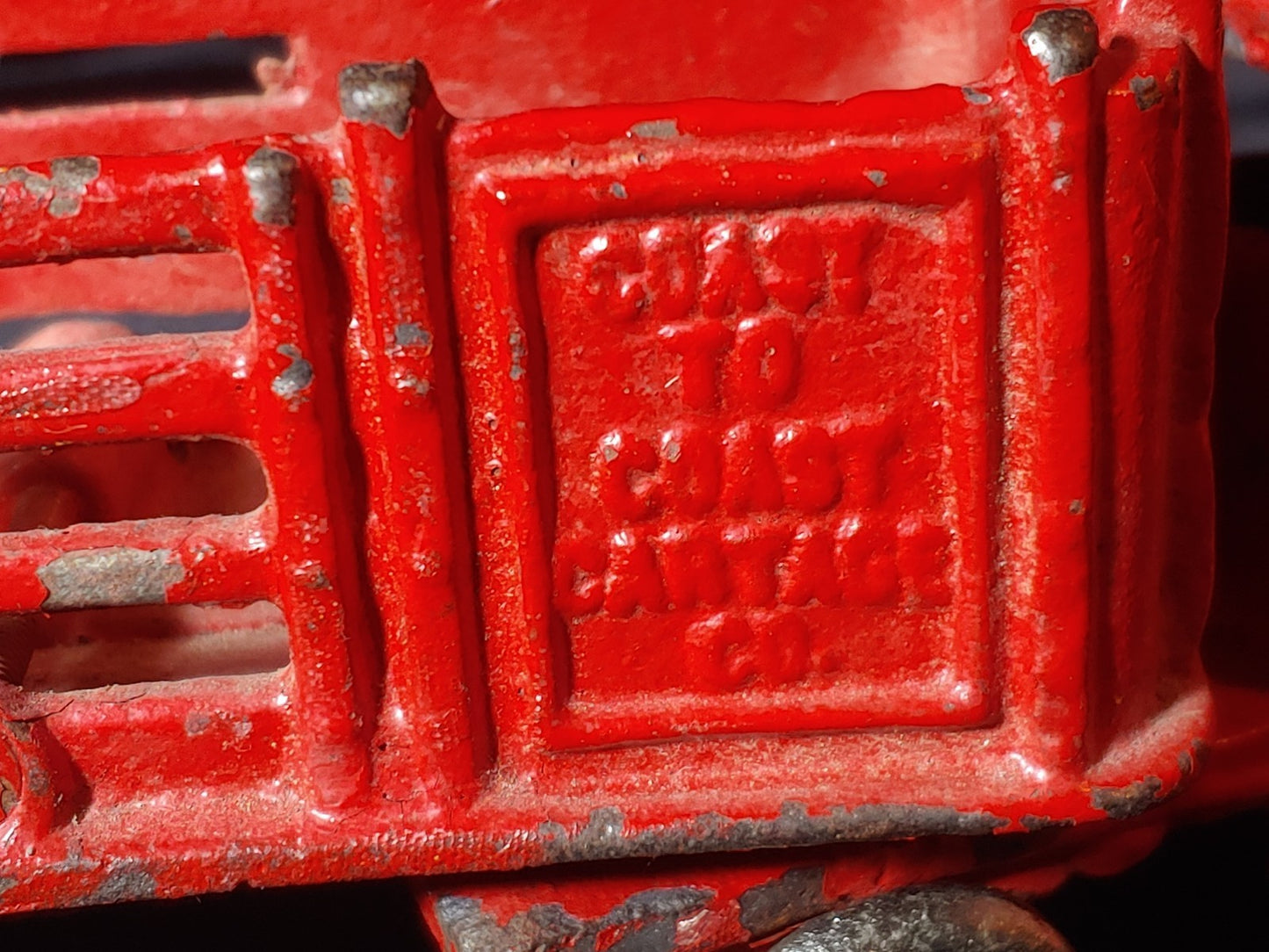 A.C. Williams Vintage Coast to Coast Cartage Cast Iron Stake Bed Truck & Trailer