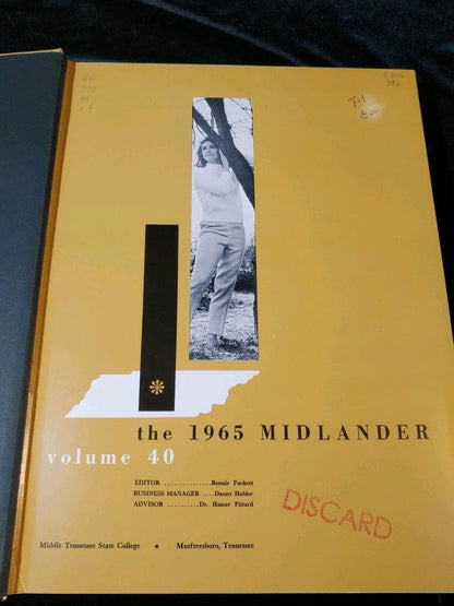 Vintage 1965 MTSU Midlander Annual Yearbook Clean