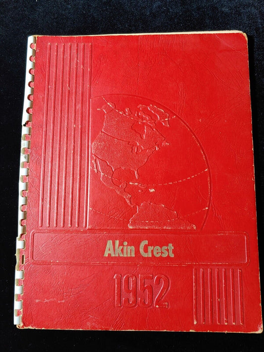 Vintage 1952 Akin Crest Benton Illinois Elementary Yearbook