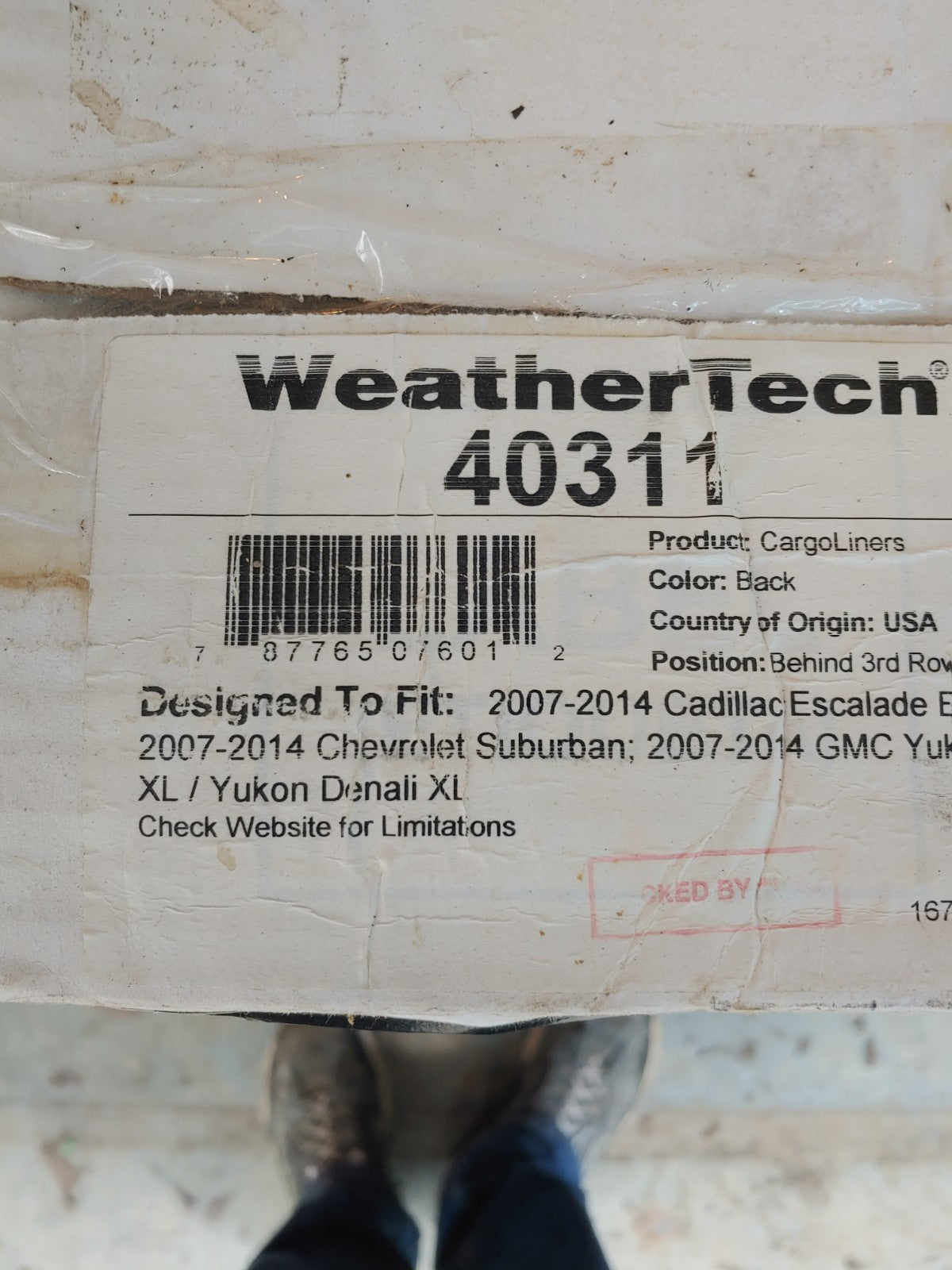 NEW! WeatherTech 40311 Cargo Liner Blk for 2007-14 Cadillac Escalade ESV...