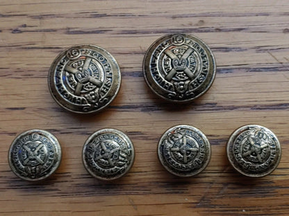 Scottish Highland Military Brass Buttons Lot of Six 16th Infantry