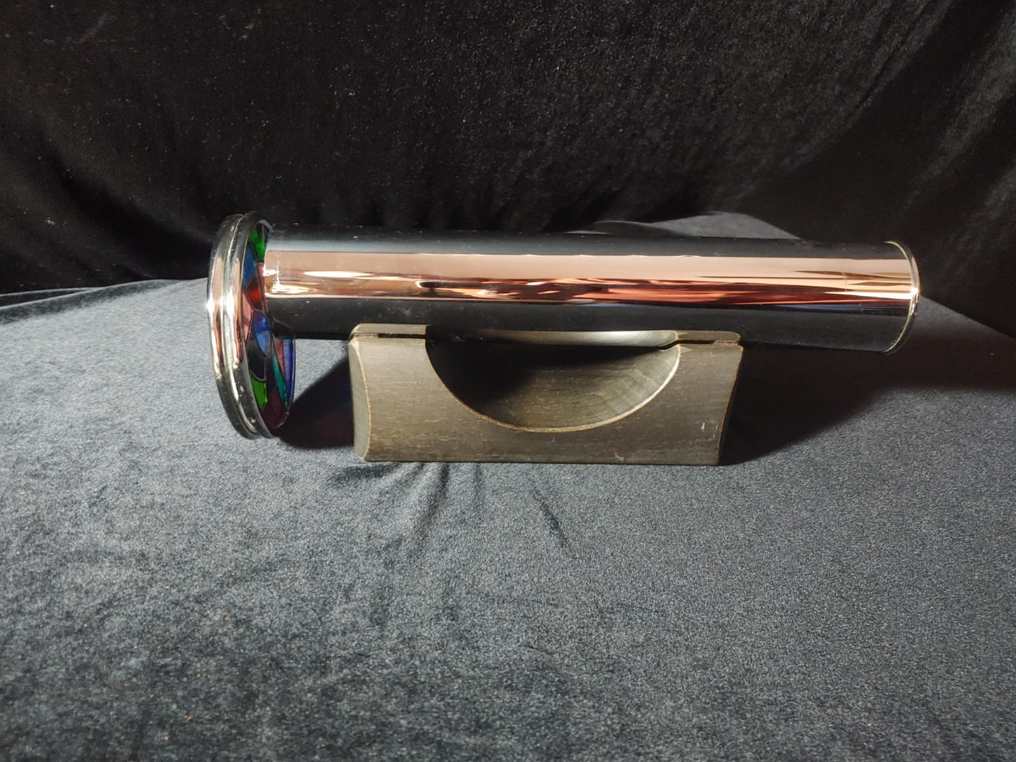 Vintage Stainless Kaleidoscope Double Wheel w/Stand
