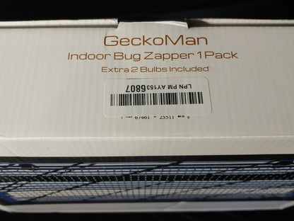 GeckoMan Black White Quiet Hybrid Spectrum Indoor 20w Bug Zapper w/2 Extra Bulbs