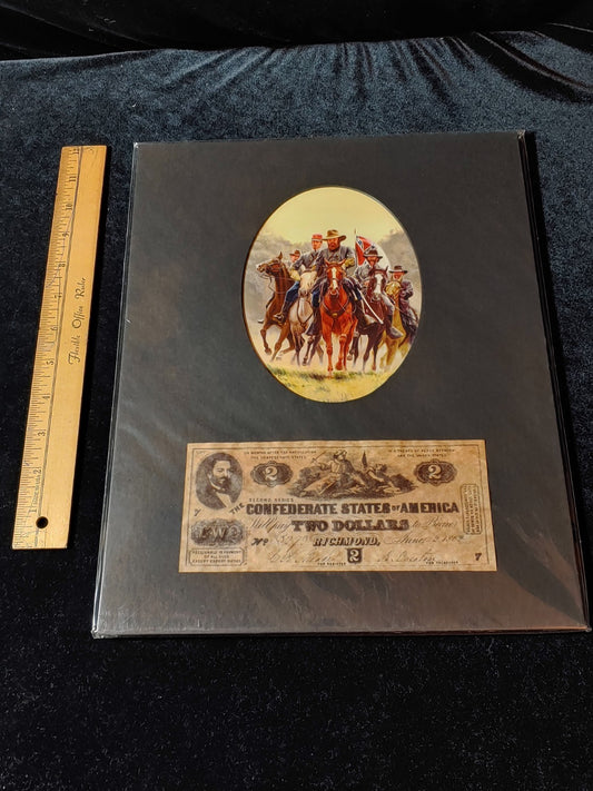 Civil War Color Photo Currency Reproduction 14x11 Matted Sealed