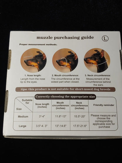 Dog Muzzle,Anti-Escape Leather Basket Muzzle for Medium and Large Dogs