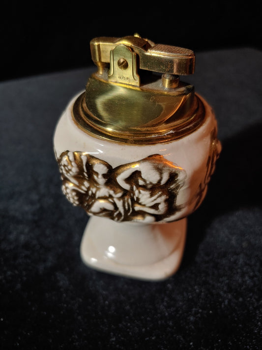 Vintage Ceramic Sculpture Tabletop Lighter