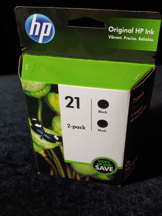 NEW! Genuine HP 21 Ink 2Pk Exp 8/22