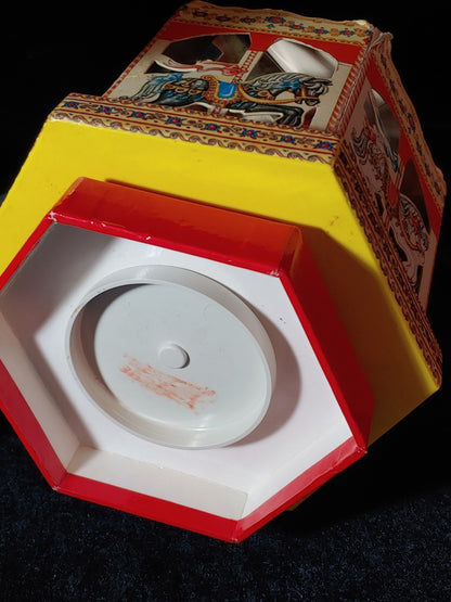 Vintage Musical Revolving Carousel Merry go Round Horses & Kalidescopes