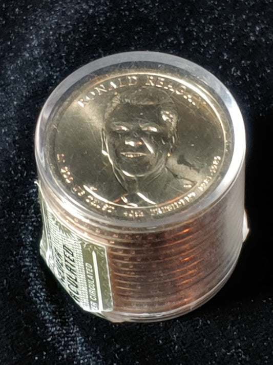 2016-P RONALD REAGAN  12 COIN SEALED ROLL PRESIDENTIAL DOLLAR COINS UNCIRCULATED