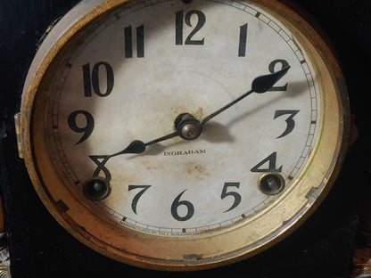 Rare Ingraham Mantel Clock Palace Model Works Great!