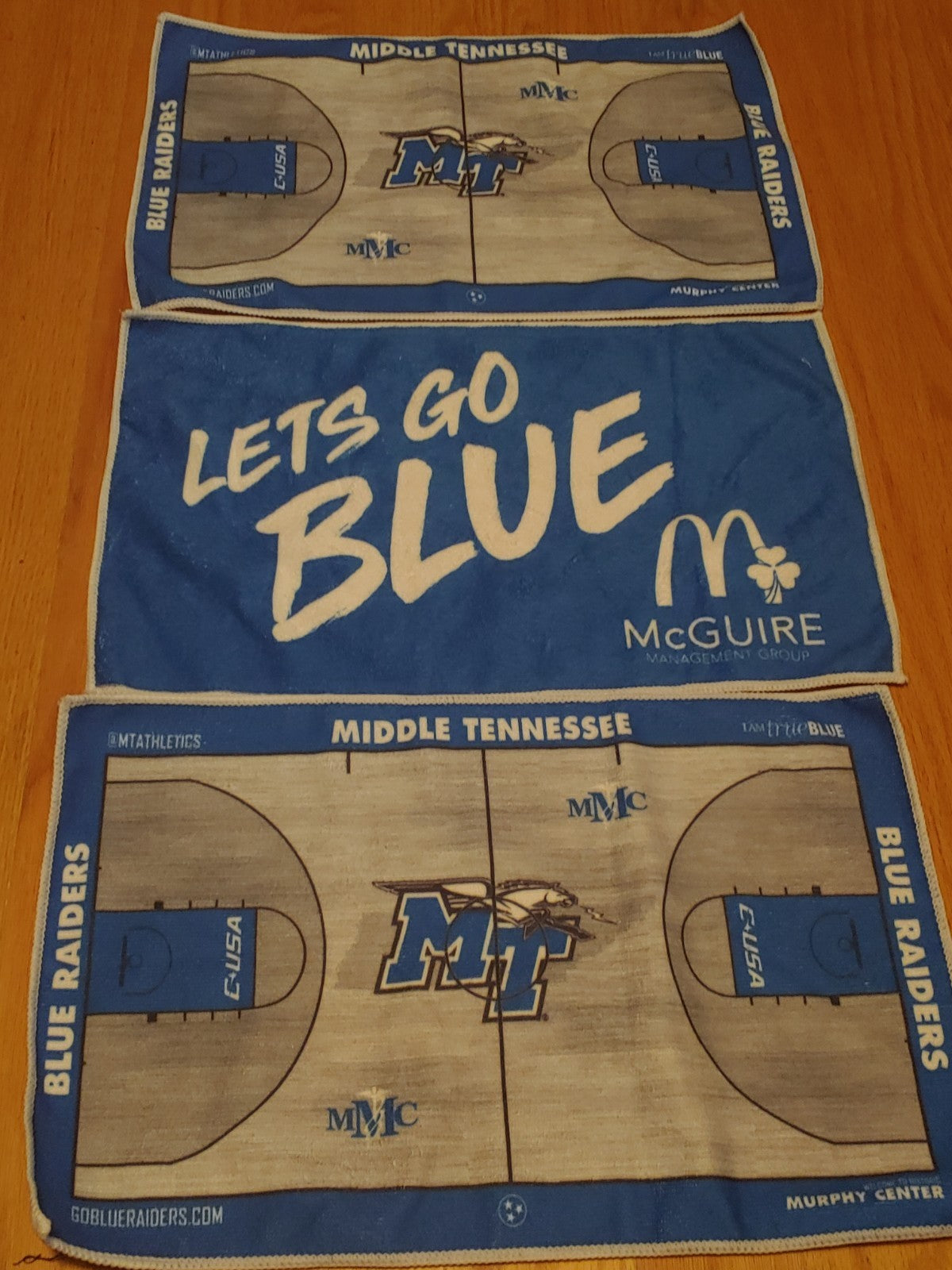 NEW! 3 Middle TN State MTSU Golf Towels 18x11