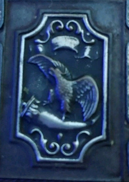 VINTAGE 40's 50's METAL MATCH SAFE VESTA CASE EAGLE 2" x 1"