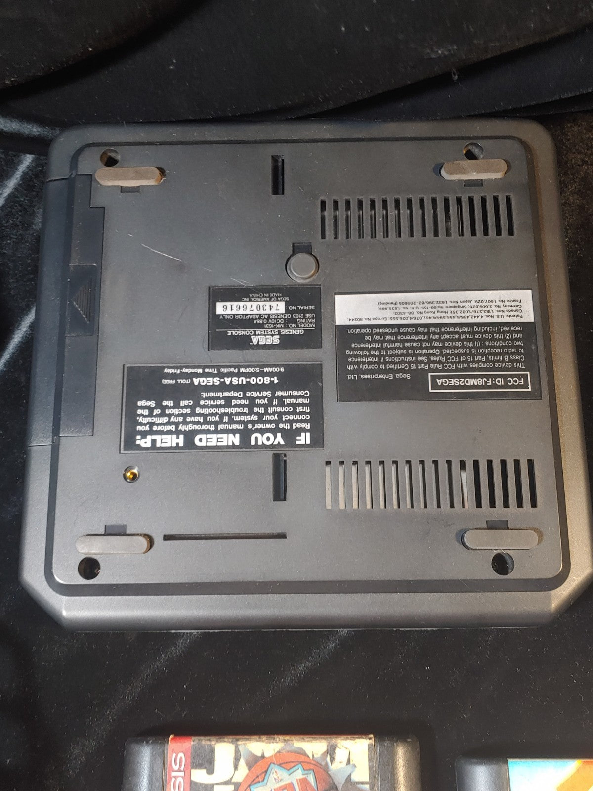 SEGA Genesis MK-1631 Black Console 2 Controllers RF Unit AC 10 Games