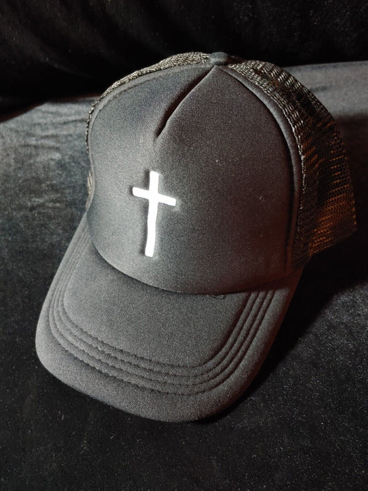 New Christian Cross Jesus Embroidery Black Cap Hat Black Sealed