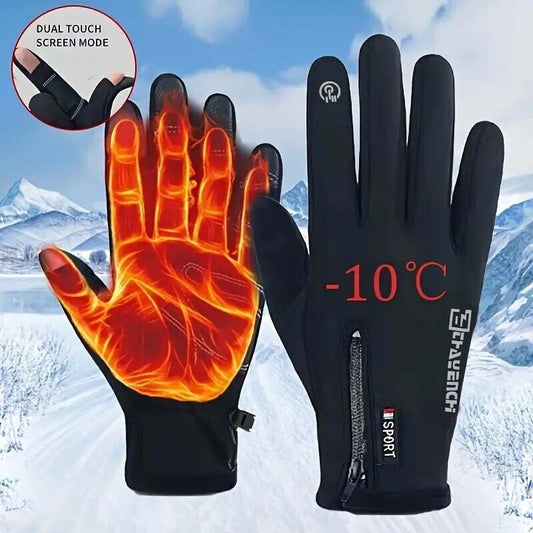 Men Women winter warm windproof waterproof phone ready gloves spandex L*